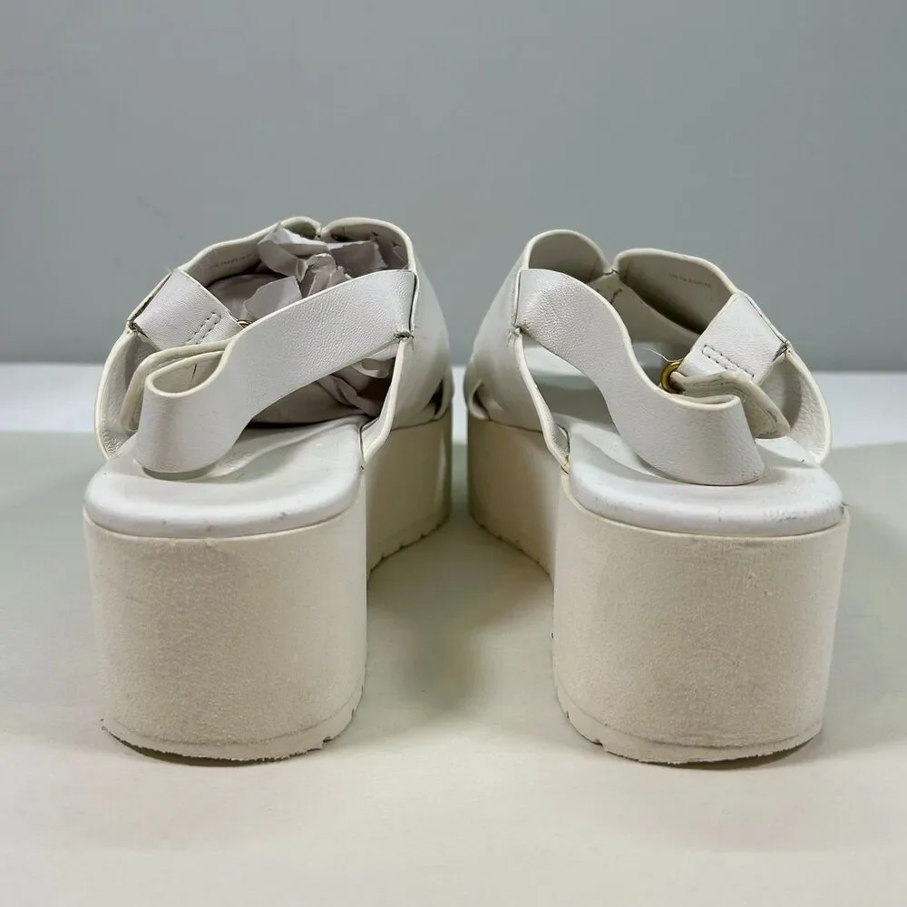 Vince Platform Sling Back Sandals Womens 7‎ White